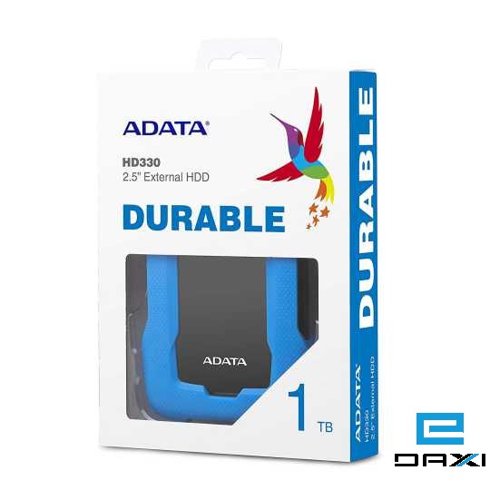 USB მყარი სიდკი, 1TB, A-DATA, AHD330-1TU31-CBL, HD330-1TB, USB 3.1-COLOR BOX, BLUE