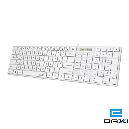 კლავიატურა, SlimStar 126, Genius, Ultra Slim Keyboard, RU, USB White