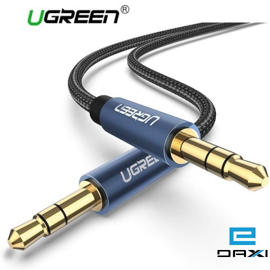 აუდიო კაბელი, 1.5m AV112 UGREEN 3.5mm Male to 3.5mm Male Cable Gold Plated Metal Case with Braid (Black) (50362)