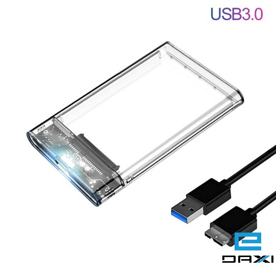 USB HDD გადამყვანი გამჭირვალე ყუთი, KDHDD2001-2, USB 3,0 External 2,5 HDD box, transparent,