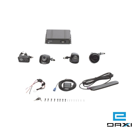 ანალოგური საავტომობილო სამეთვალყურეო კამერების კომპლექტი, 4CH Mobile DVR KIT, 1080P H.265, Hikvision DS-MP5604-SD/GLF Lite, 2 x SD Card