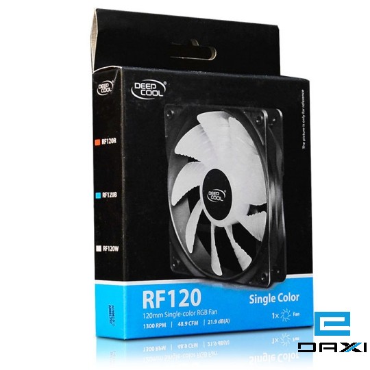 გამაგრილებელი, RF120B DEEPCOOL 120mm Single Color Blue Case Fan, 4 Ultra-Bright LED Lights, 1.92W