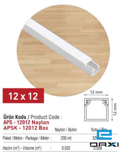 ელ. სადენის ღარი, 12X12