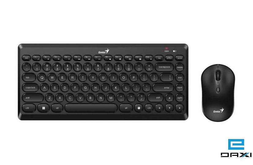 კლავიატურა, LuxeMate Q8000, RU, Black, Genius Wireless Slim Keyboard + Mouse, USB