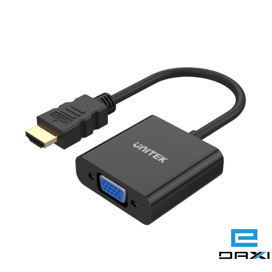 გადამყვანი HDMI to VGA Adapter, UNITEK Y-6333, 3.5mm for Stereo Audio
