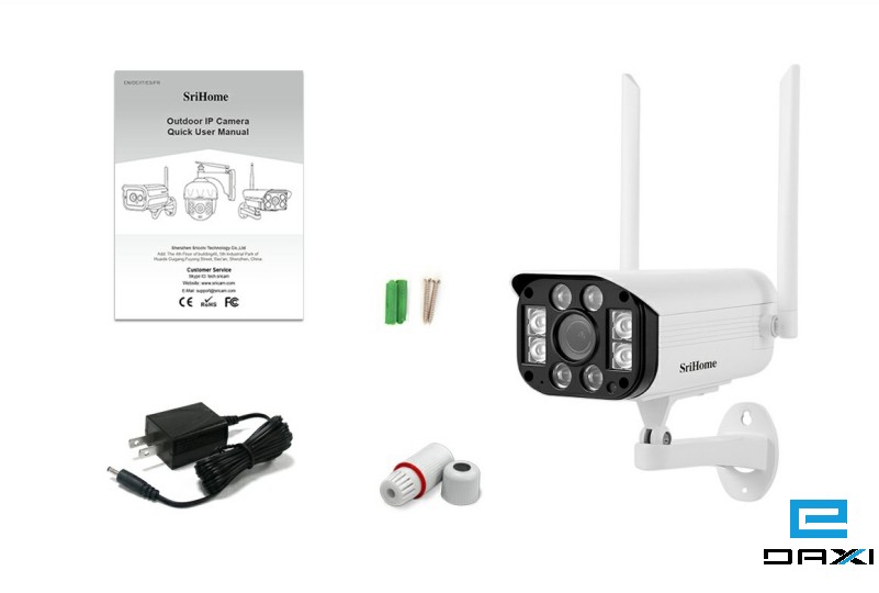 სამეთვალყურეო კამერა 3MP, SriHome SH031A, WiFi, LAN, 4mm Lens, White, Outdoor