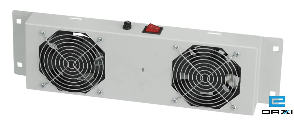 ვენტილატორი კედლის კარადებისთვის - 2 მოდულიანი, თერმოსტატით