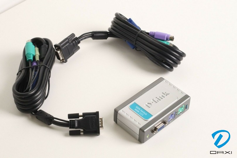 კონტროლის კომუტატორი KVM-121, D-LINK, 2-PORT with Cable Kits
