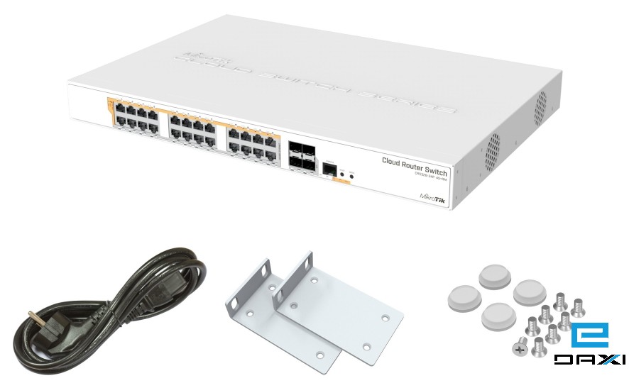 მართვადი სვიჩი 24 Gigabit Poe Port + 4 SFP Mikrotik CRS328-24P-4S+RM