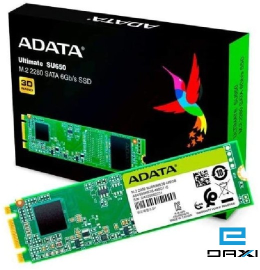 მყარი დისკი M.2 SSD 240GB, ADATA ASU650NS38-240GT-C, SU650 SSD-Up to 550/510MB/s,3D NAND Flash 2280