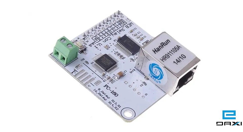 რელეების სამართვავი მოდული 16 არხიანი, ENC28J60 Network Module 16 Channel Bit Network Contrller For Arduino Smart Home