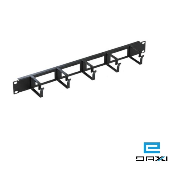 სადენების გამანაწილებელი ჰორიზონტალური პანელი 5 რგოლით 1U 19