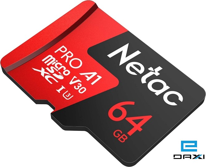 Micro SD 64GB Netac P500 Extreme Pro MicroSDXC V30/A1C10 up to 100MB/s, retail pack cardonly, NT02P500PRO-064G-S