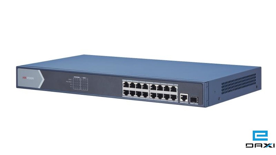 არამართვადი POE სვიჩი 16 Port, Hikvision DS-3E0518P-E, Layer 2 network switch designed for video data transmission