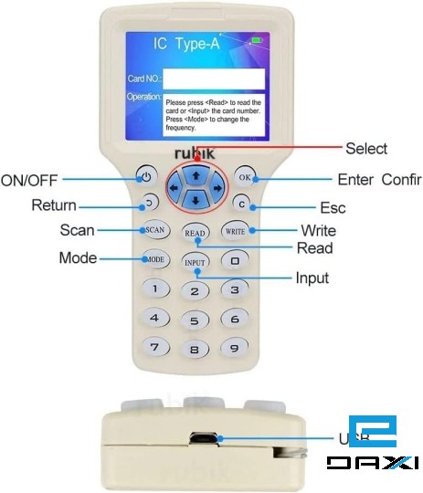 HID RFID Reader Writer Copier Duplicator Tools, 125khz-1000khz, 13.56Mhz