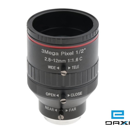 კამერის ლინზა Varifocal 2.8-12mm, 3MP
