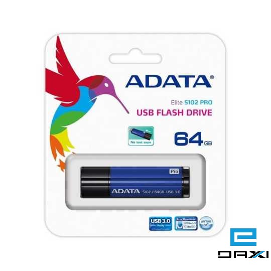 USB მეხსიერება, A-DATA, 64GB, AS102P-64G-RBL, USB3.0 Flash Drive, AS102PRO-64GB-RETAILBLUE