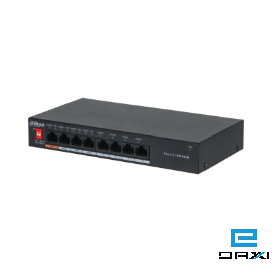 ქსელის გამანაწილებელი Switch, Dahua 8 Port, PFS3008-8ET-60, 4x POE 60W