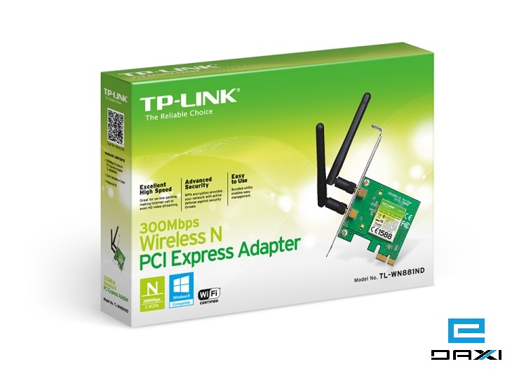 WiFi რადიო ქსელი, TP-Link TL-WN881ND, 300Mbps Wireless N PCI Express Adapter