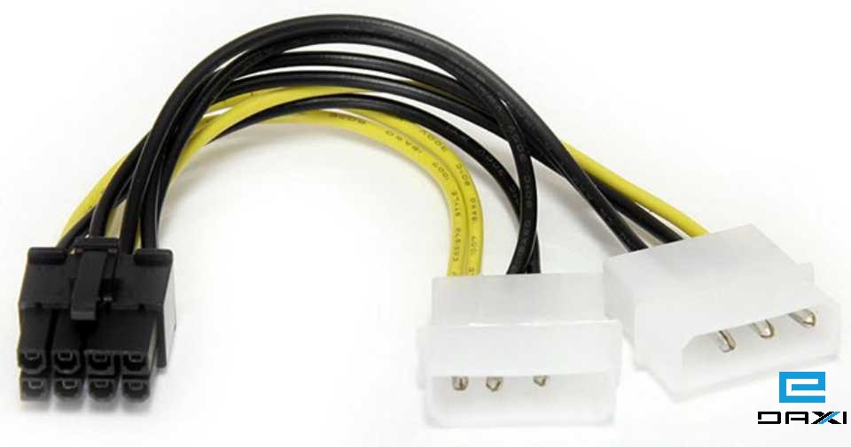 კვების გადამყვანი, KD-SATA001, VGA 8PIN TO 2x4PIN molex female power adapter