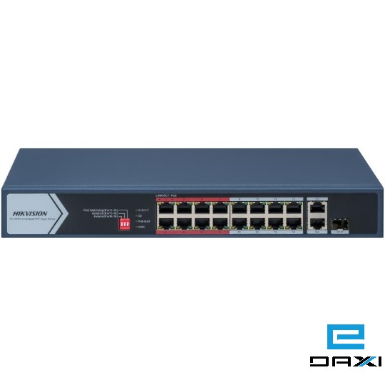 არამართვადი POE სვიჩი, 16 Port, Hikvision DS-3E0318P-E/M(C)