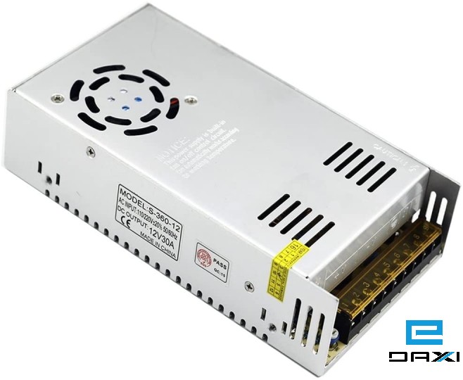 კვების ბლოკი 12V 30A, 220AC-12DC, S-360-12