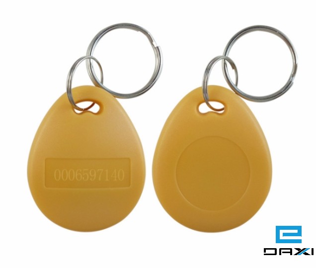 ფერადი ბრელოკი ჩიპით, RFID Keyfob Tags 125KHz, TK4100 Chip, HC-KF-09 Red