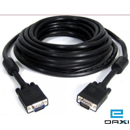 VGA კაბელი 2M KDVGA1001-2M, Kingda, 3+4 VGA Cable, Al shield, Copper, Nickel Plated, Connector,double Ferrites, PVC, OD 8.0MM