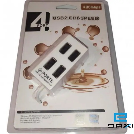 USB ჰაბი, 4 Port, KDHUB5011B, USB 2.0 HUB with power supply,0.8m