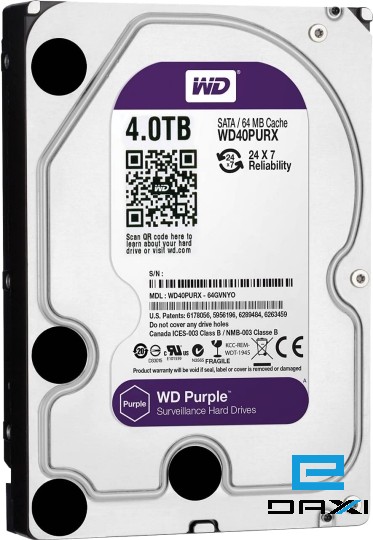 მყარი დისკი HDD 4TB, Western Digital WD40PURX 5400rpm SATA 6.0Gbps.64KB Hard Drive