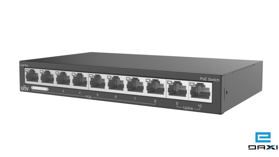 არამართვადი PoE სვიჩი - 8x100 მბ/წმ PoE (at/af) პორტი, 2x100 მბ/წმ, 60W, UNV NSW2020-10T-LPOE-IN