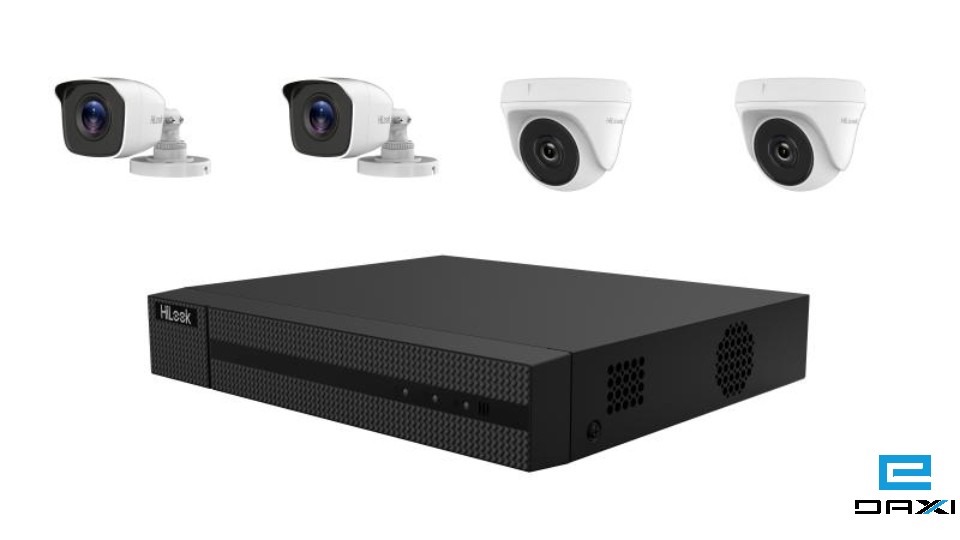 ანალოგური კამერების კომპლექტი 4CH, 2MP 2xBullet 2xDome, HiLook TK-4142MH-MH