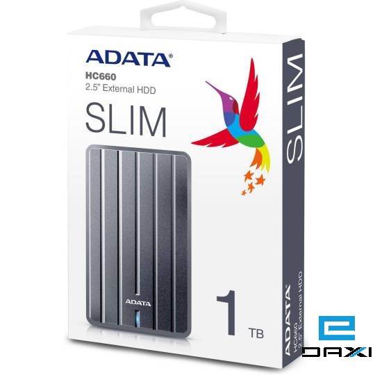 მყარი დისკი USB HDD 1TB, A-DATA, AHC660-1TU31-CGY, HC660-1TB, USB 3.0-COLOR BOXGRAY