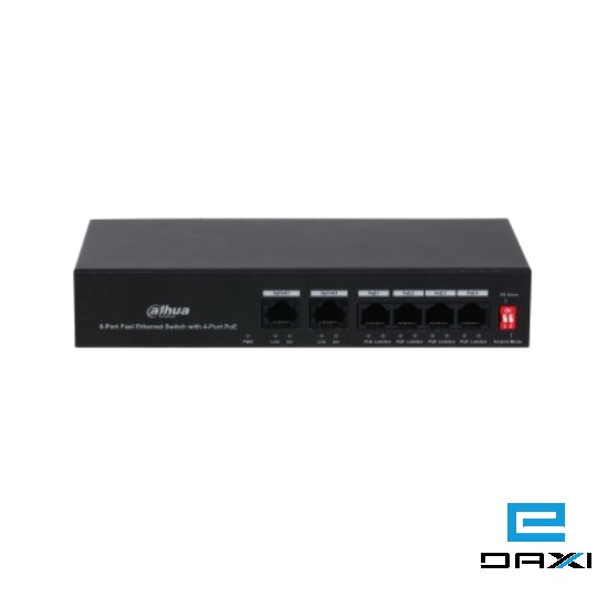 ქსელის გამანაწილებელი Switch, Dahua 6 Port, PFS3006-4ET-36, 4x POE 36W