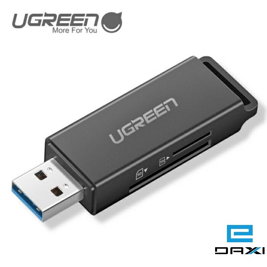 მეხსიერების ბარათების წამკითხველი, CM104 UGREEN (40752) USB 3.0 to TF + SD Dual Card Reader (Black)