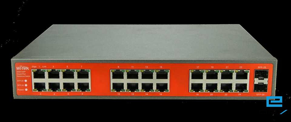არამართვადი სვიჩი, Switch 24CH, Wi-TEK, WI-SG124F