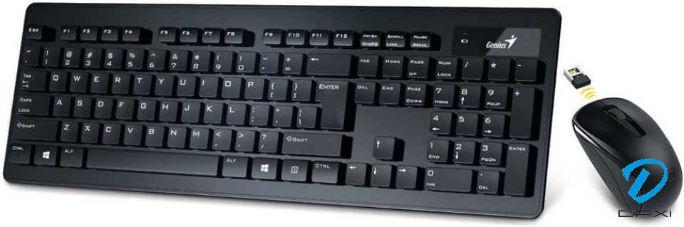 კლავიატურა, Genius Slimstar 8005, Wireless Slim Keyboard + Mouse, USB Black