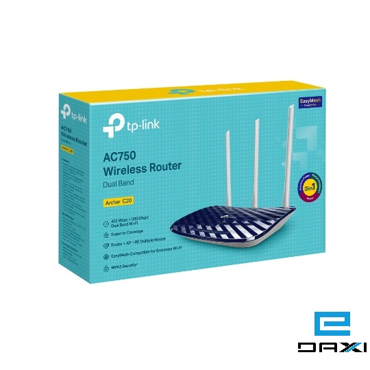 WiFi როუტერი, TP-Link Archer C20 , AC750 Wireless Dual Band Router