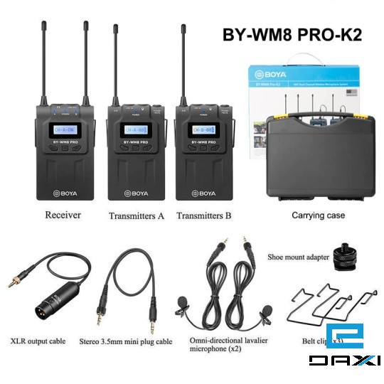 დისტანციური მიკროფონი, BOYA BY-WM8 Pro-K2 (2 Transmitter, 1 Receiver)