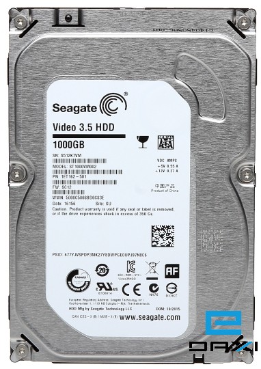 მყარი დისკი HDD 1TB, Seagate ST1000VM002, Pipeline 5900rpm, 64mb SATA 6.0Gb/s 3.5", Video