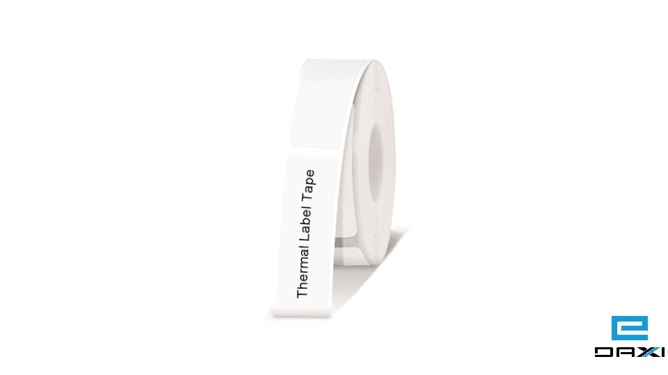 წყალგამძლე წებოვანი ეტიკეტის ქაღალდი, 15მმ*6 მეტრი, E10 ხელის პრინტერისთვის, AAE15*6m, თეთრი