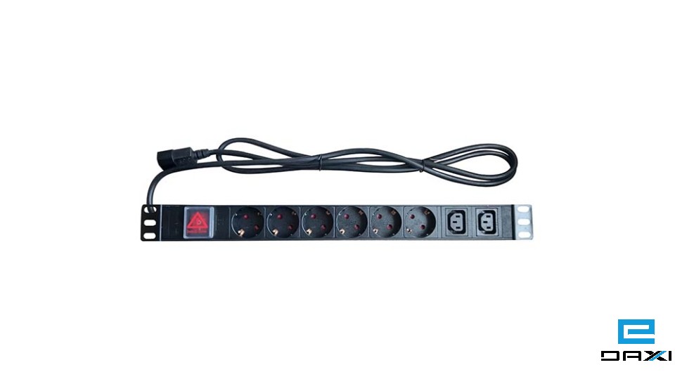 დენის გამანაწილებელი საკომუნიკაციო კარადისთვის, PDU EU 6ways German plug and 2 ways C13 plug