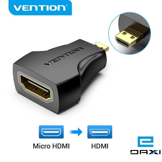 გადამყვანი Micro HDMI Male D to HDMI Female A Adaptor, Vention H380HDD