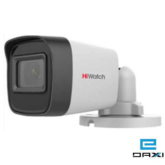 ანალოგური სამეთვალყურეო კამერა მიკროფონით, 2MP Hiwatch, DS-T200A, 2.8mm, HD TVI/AHD/CVI/CVBS, Turret, Fix, IR20m, Mic