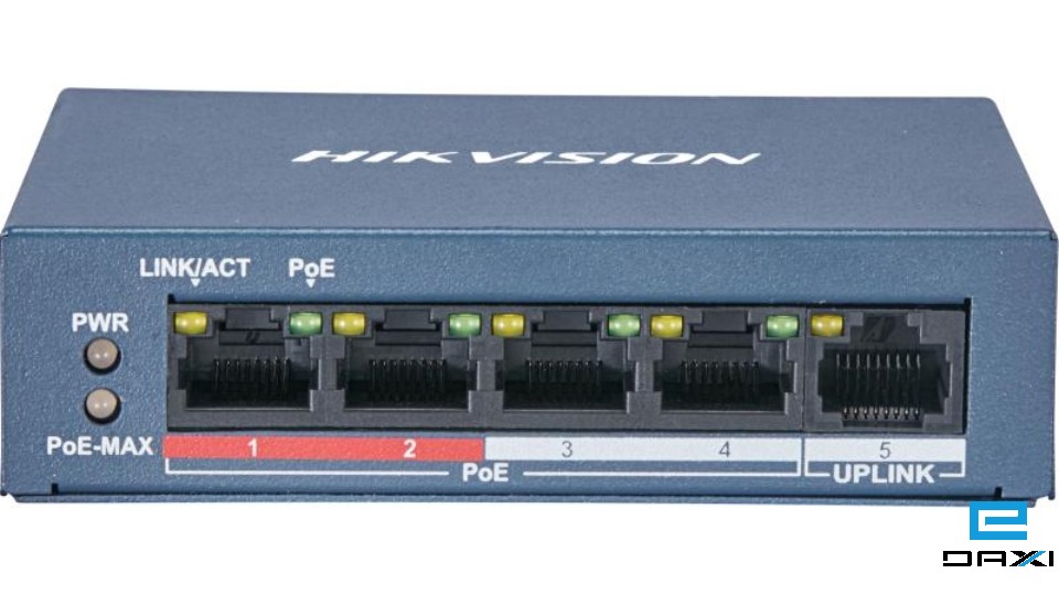არამართვადი POE სვიჩი 4 Port, Hikvision DS-3E0105P-E/M(B)