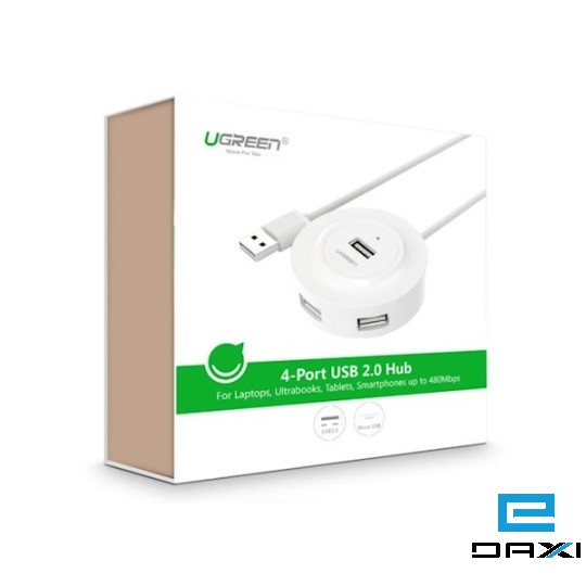 USB ჰაბი, 4 PORTS HUB, UGREEN USB HUB USB 2.0, 1M WHITE 20270