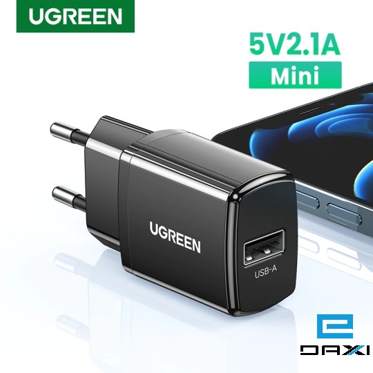 USB დამტენი, ED011 UGREEN, 5V 2.1A USB Wall Charger (Black)