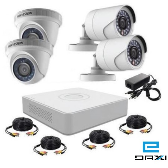 ანალოგური სამეთვალყურეო კამერების კომპლექტი, 1 NVR, 8 Camera, Hikvision DS-J1421/7108HQHI-K1+8CAM