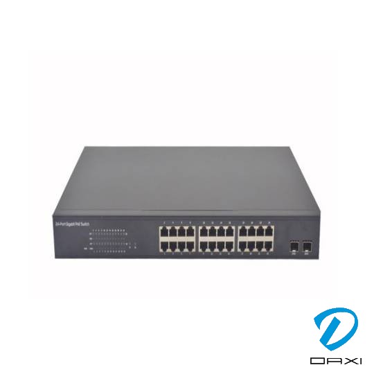 არამართვადი სვიჩი, VDD-X224PGI, 26 Port switch with 24 Port PoE, 1000Mbit *24 Port