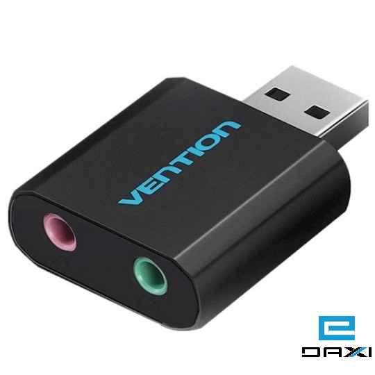 გადამყვანი, USB to Audio VAB-S17-B, VENTION VAB-S17-B USB External Sound Card Black Metal Type